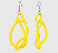 Handcrafted Italian Murano Glass Sculptural Earrings - Solar Yellow