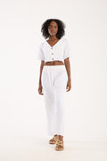 Cotton Muslin Relaxed Trousers - Off-White